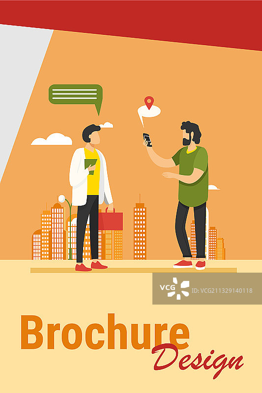 人们在手机上使用定位App图片素材