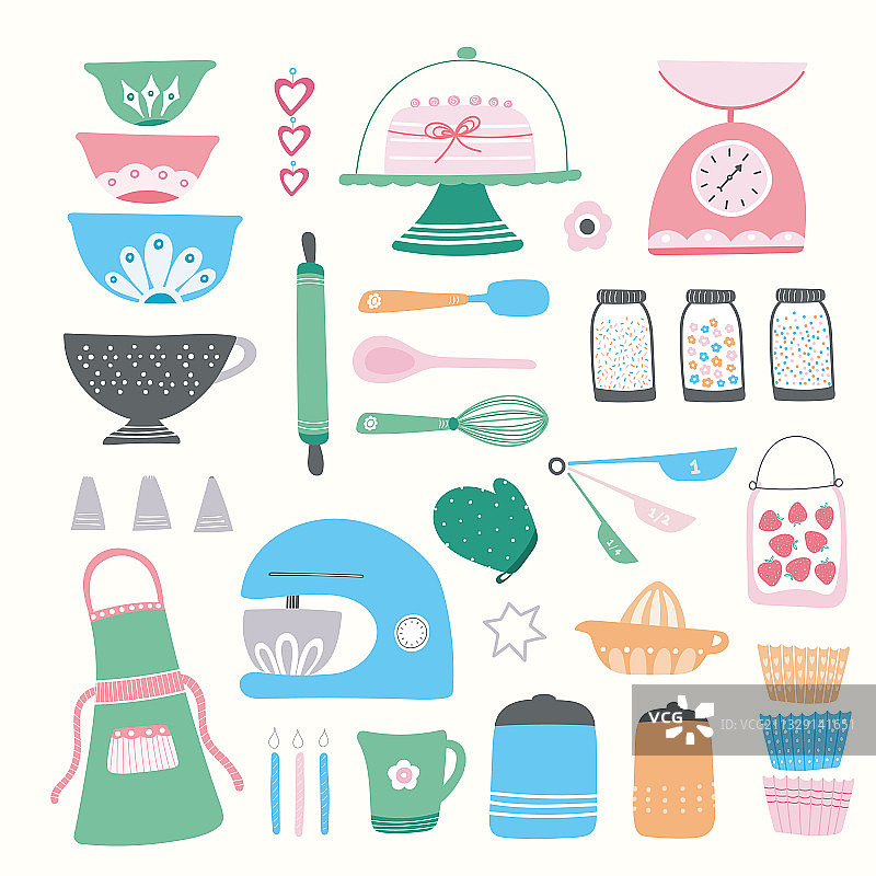 烘焙厨房图标集图片素材