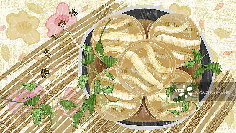 福建土笋冻插画图片素材