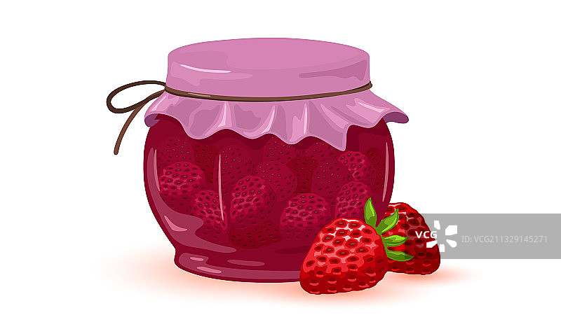 卡通草莓罐图片素材