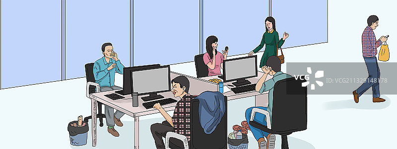 上班族企业文化生活方式下班回家插画图片素材