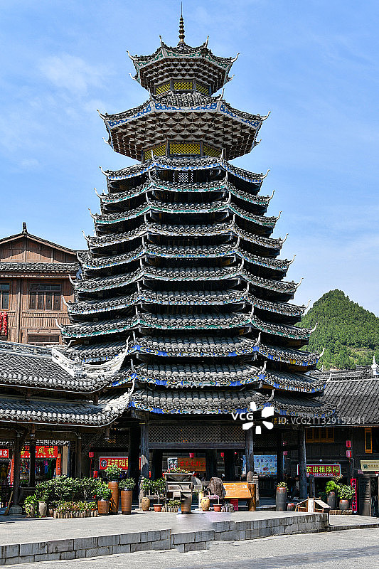 贵州省黔东南苗族侗族自治州凯里市，下司古镇旅游风光图片素材