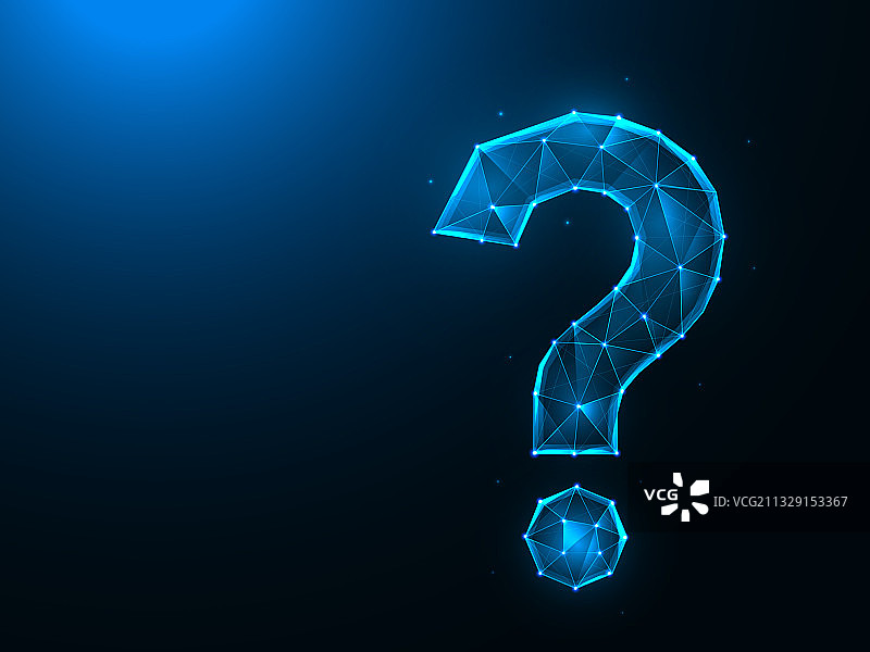 低多边形问号设计标点符号图片素材