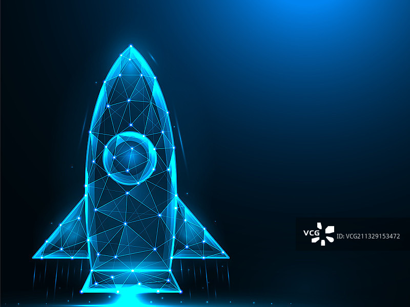 低多边形火箭航天飞机发射设计图片素材
