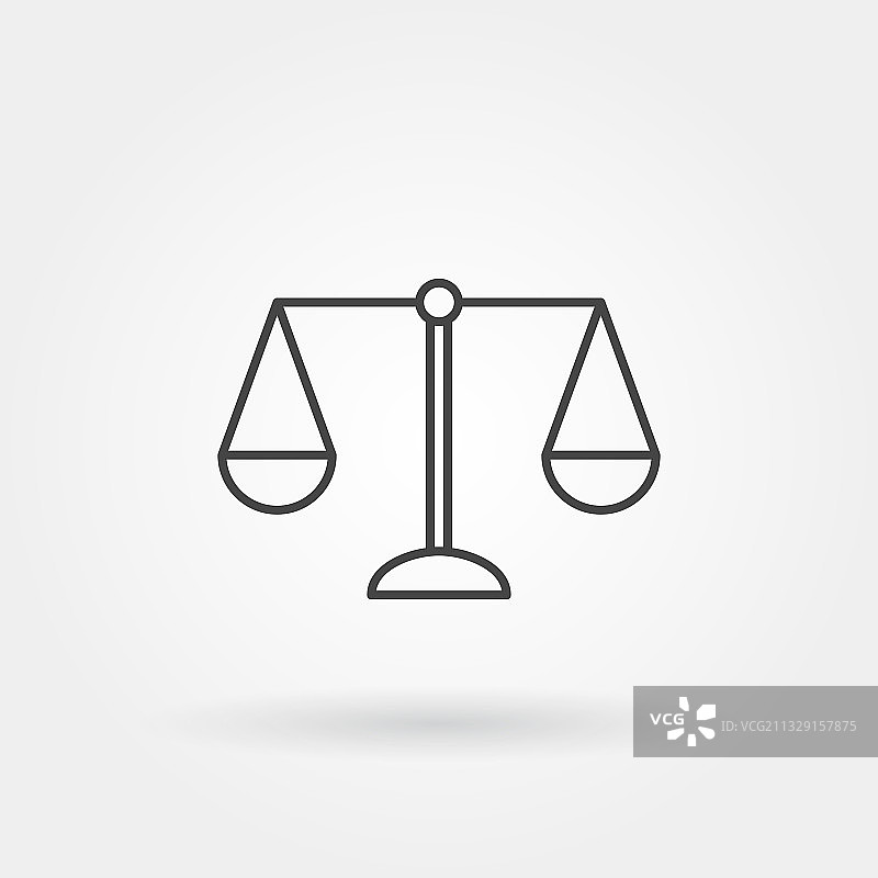 天平法律现代线条独立图标图片素材