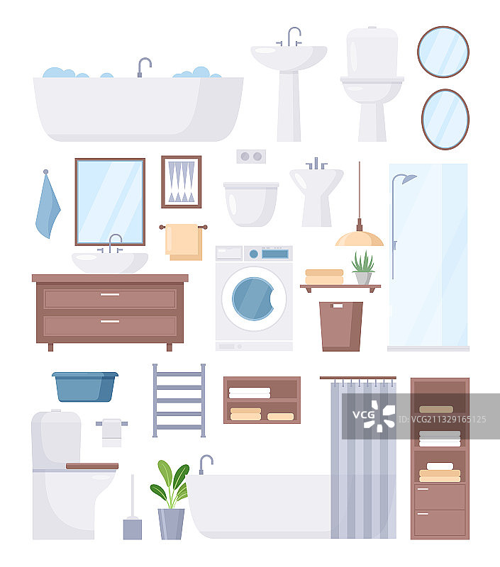 卡通卫生间家具套装图片素材