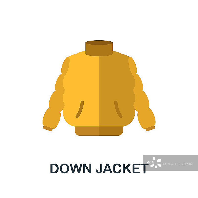 羽绒服扁平图标（彩色简约元素）图片素材