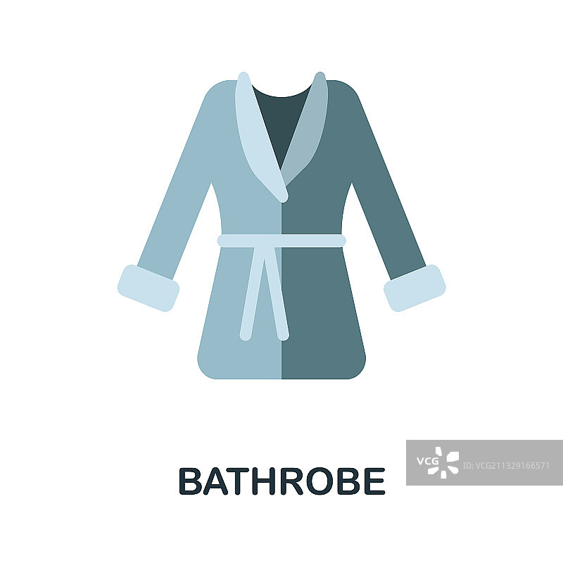 浴袍扁平图标彩色简约元素图片素材