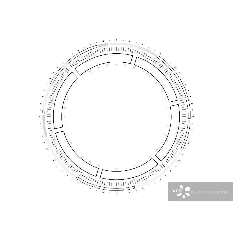科幻圆形HUD信息图表元素图片素材