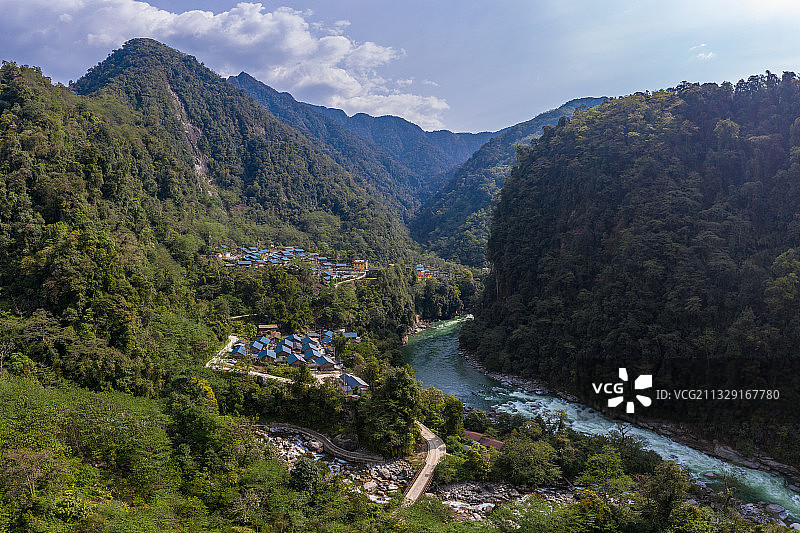 独龙江，马库村图片素材