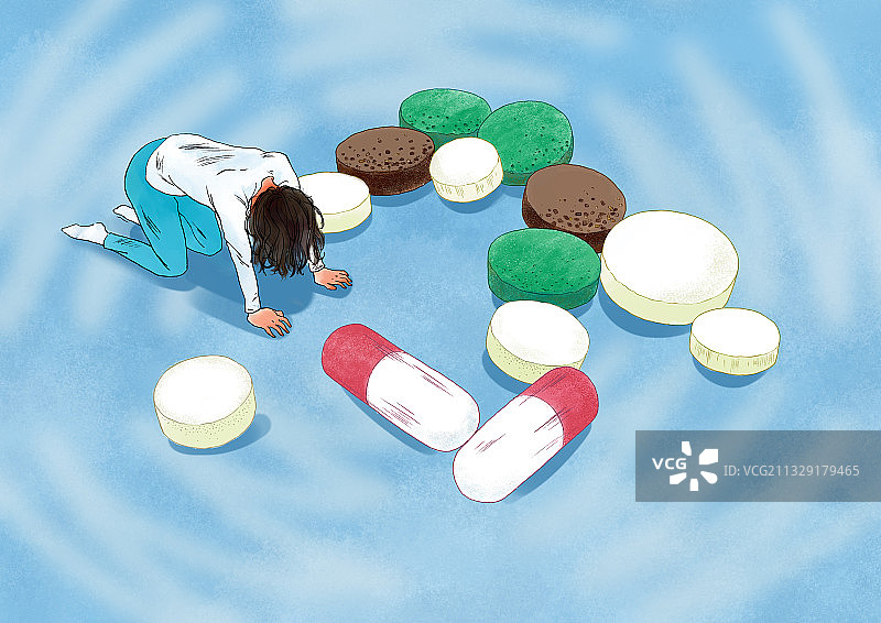 吃药的心理阴影图片素材