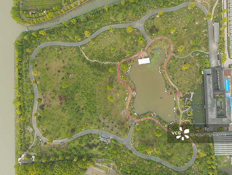 上海古韵园林航拍图片素材