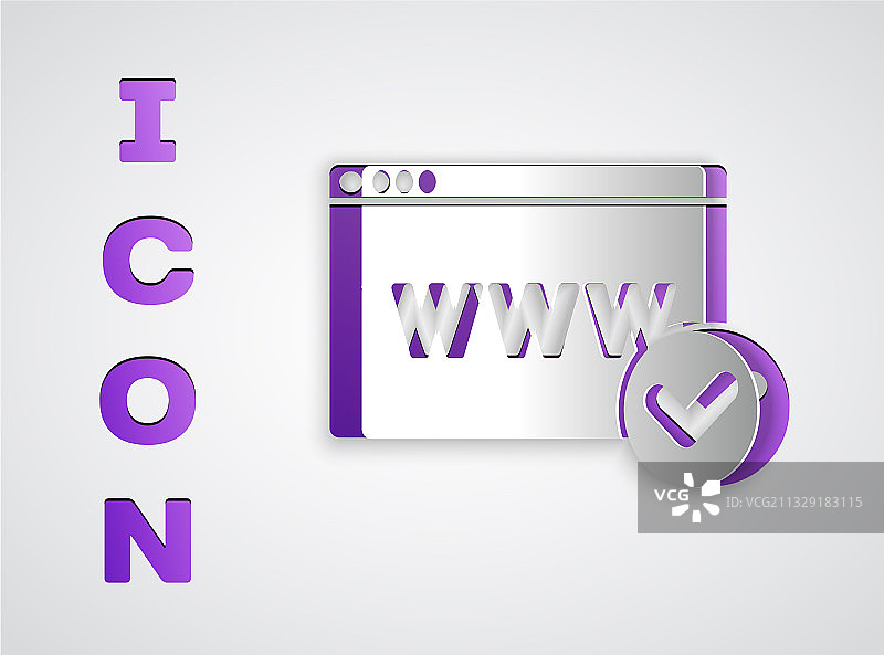 灰色背景上的剪纸风格网站模板图标图片素材