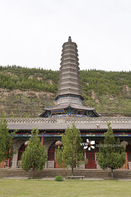 山西省 吕梁市 临县 义居寺 慧达法师舍利塔图片素材