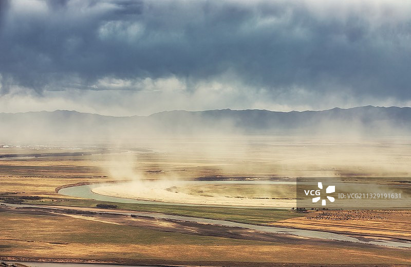 黄河沙尘暴图片素材