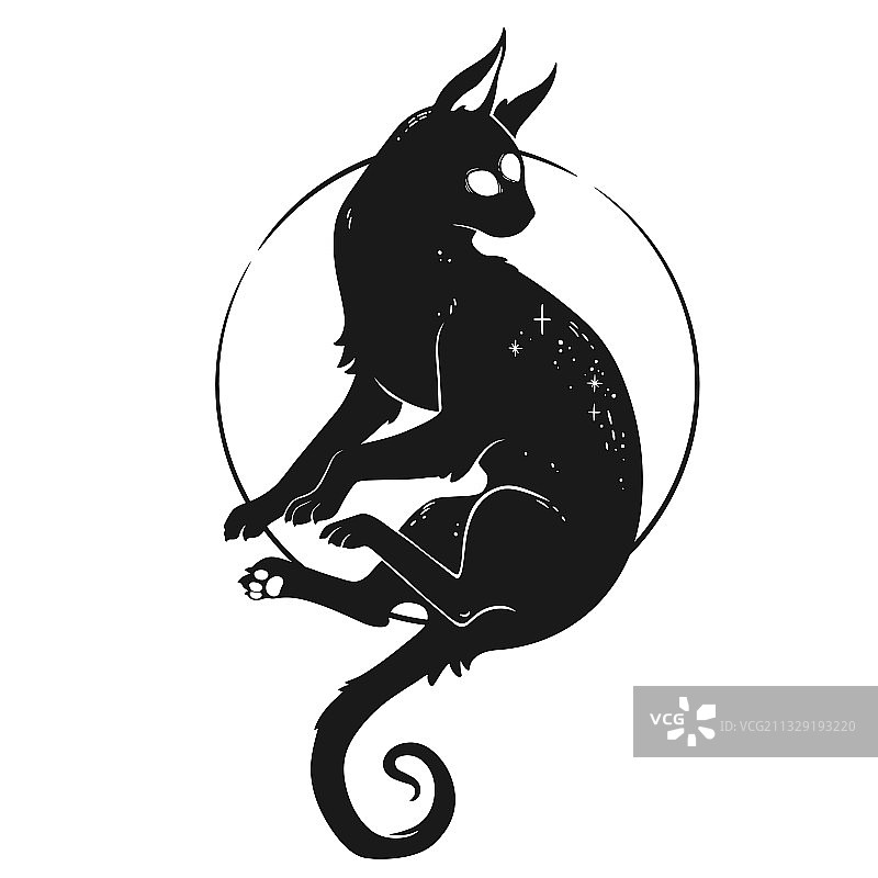 可怕的黑色魔法野兽图片素材