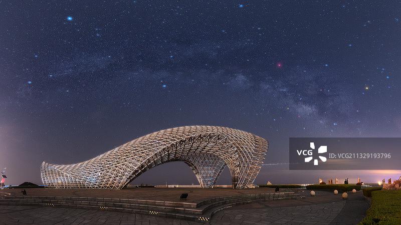 上海南汇嘴星空图片素材