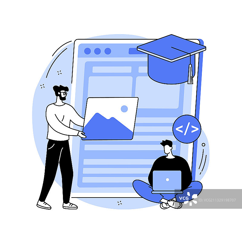 Web开发课程抽象概念图片素材