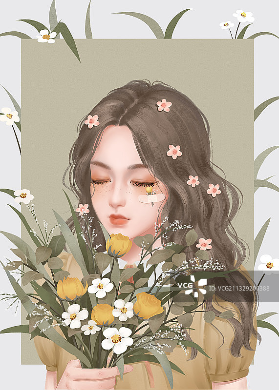 小雏菊少女图片素材