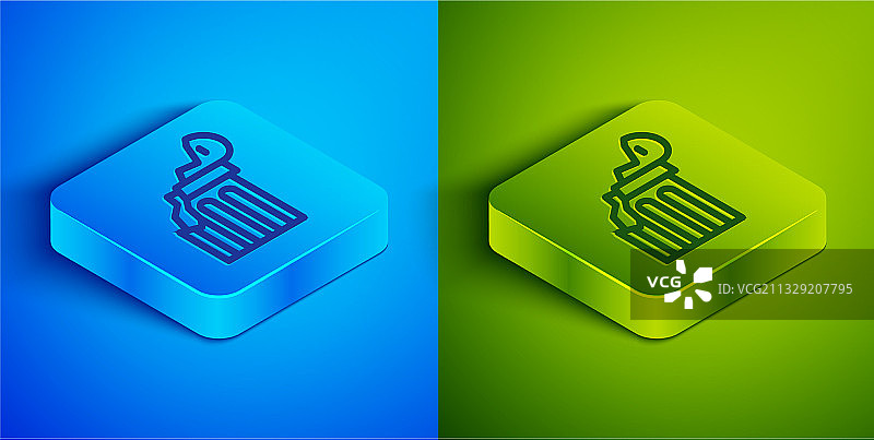 2.5D风格断裂古代柱子线条图标图片素材