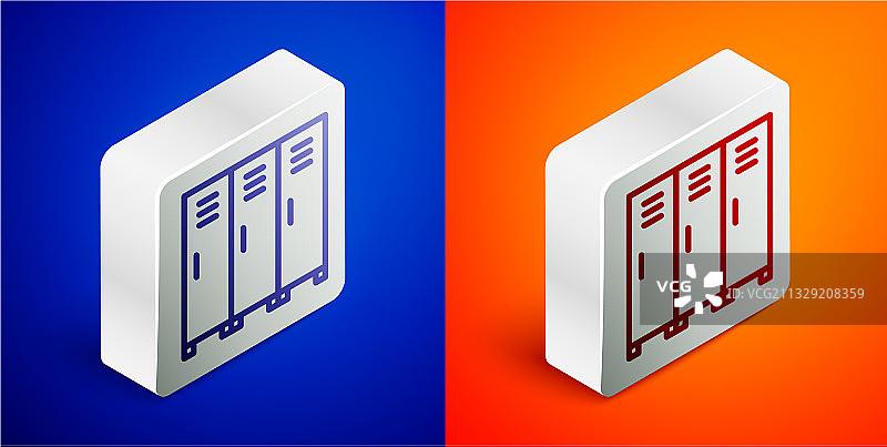2.5D线条冰球更衣室储物柜图片素材