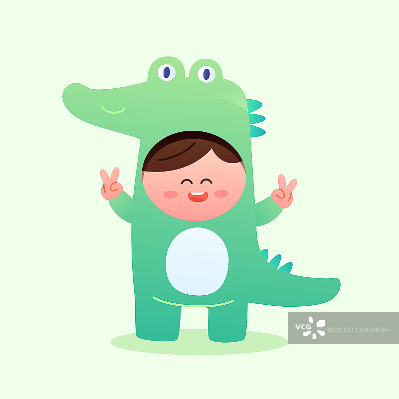 卡通六一儿童节小孩角色扮演矢量节日插画图片素材