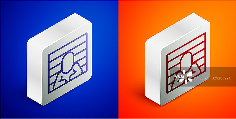 2.5D线条囚犯图标，蓝黑背景图片素材