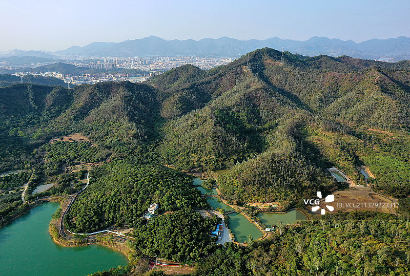 广东省东莞市凤岗镇南门山森林公园航拍图片素材