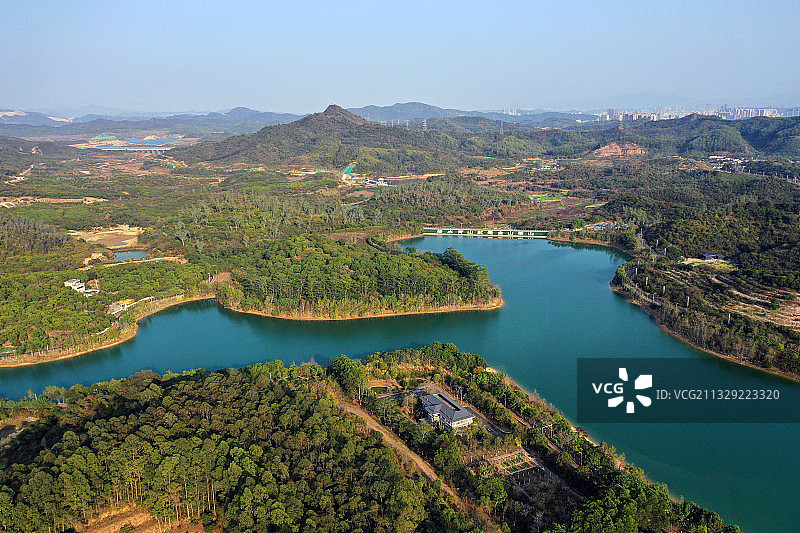 广东省东莞市凤岗镇南门山森林公园航拍图片素材