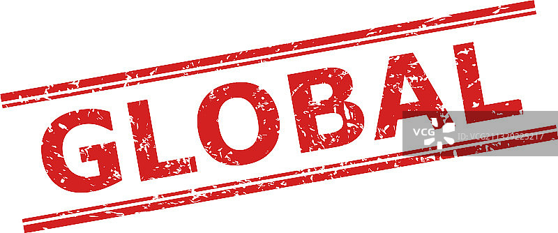 带有Grunge纹理和双重的全球印章图片素材
