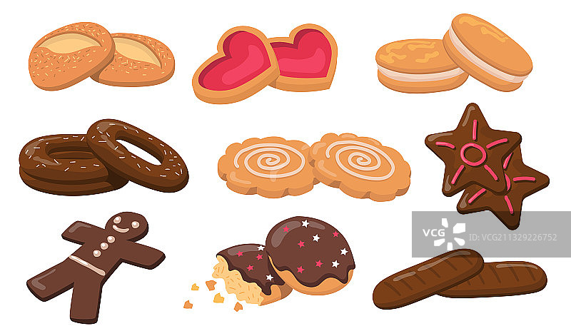 彩色饼干元素合集图片素材