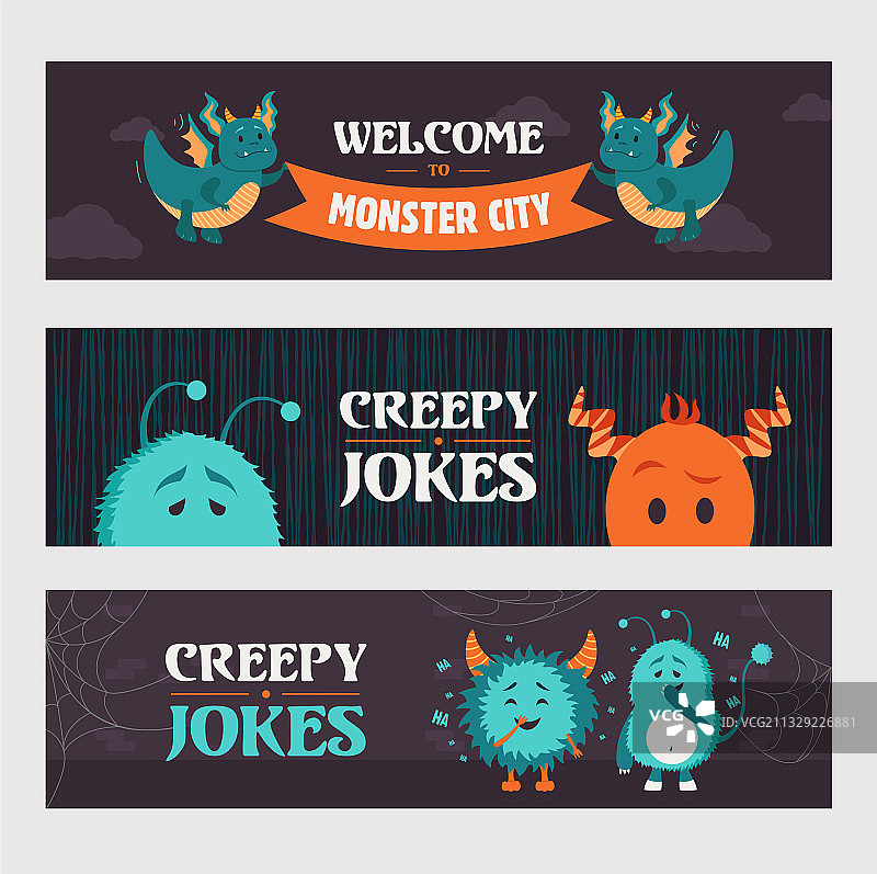 派对上令人毛骨悚然的笑话banner设计图片素材