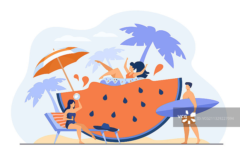 朋友们享受夏季活动图片素材
