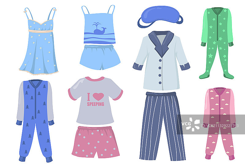 儿童和成人睡衣套装图片素材