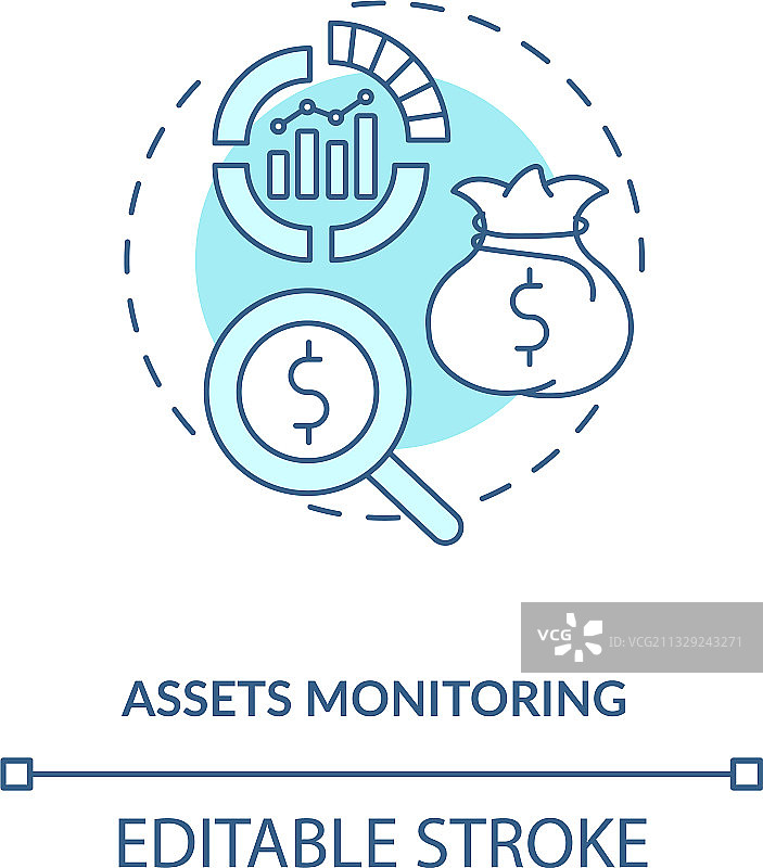 资产监控概念图标图片素材