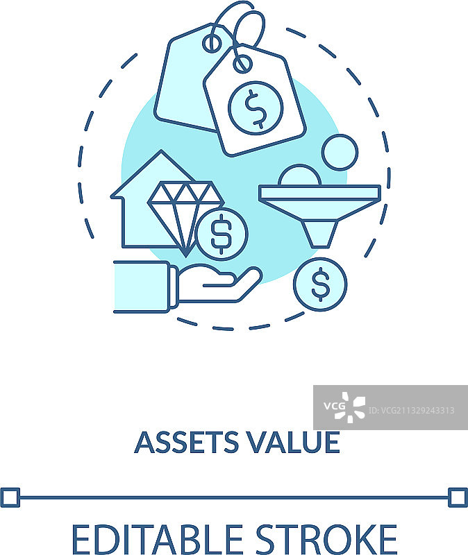 资产评估概念图标图片素材