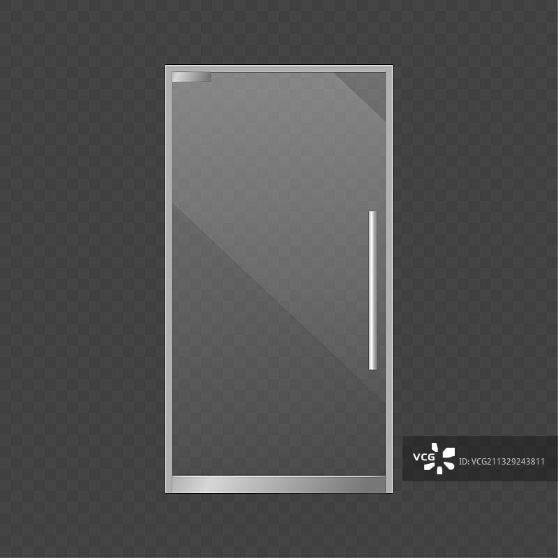 逼真的关闭玻璃门外部商店图片素材