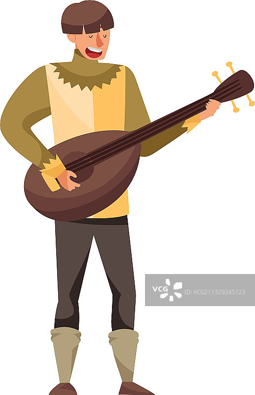 中世纪吟游诗人演奏乐器图片素材