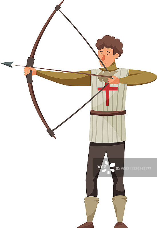 手持弓箭的中世纪弓箭手图片素材
