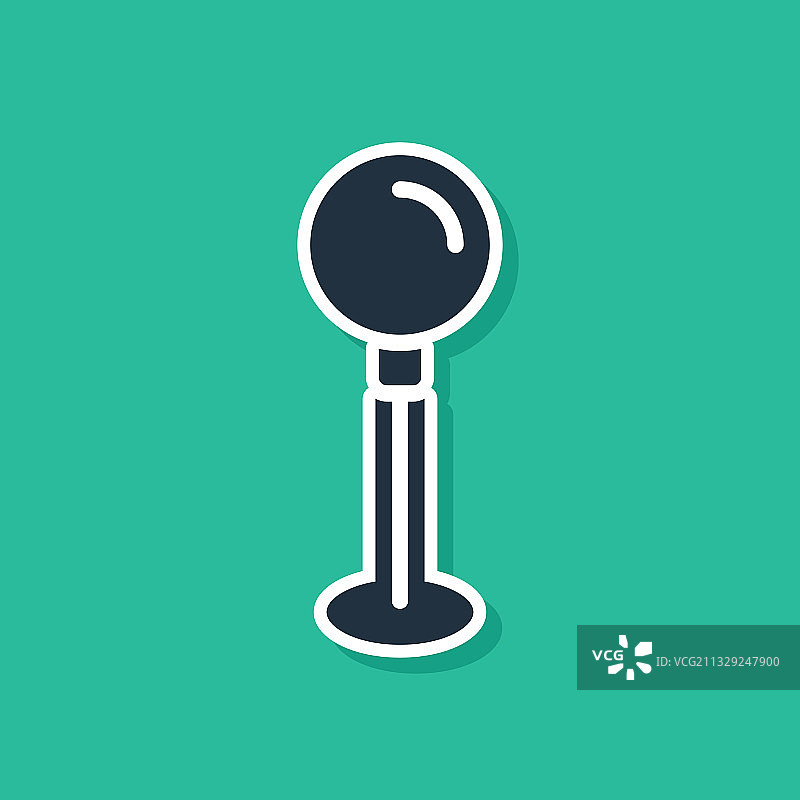 绿色背景上的蓝色图钉图标图片素材