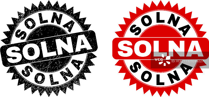 带有污渍纹理的索尔纳黑色花结印章图片素材