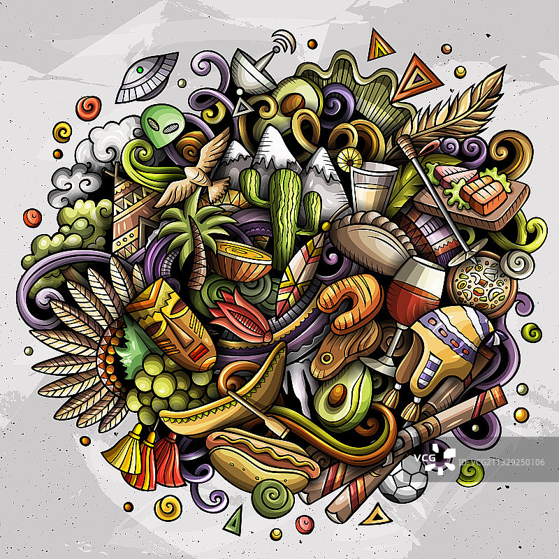 智利手绘卡通涂鸦图片素材