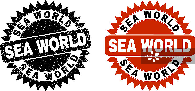 海洋世界黑色玫瑰花纹印章图片素材