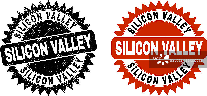 硅谷黑色花结印章图片素材