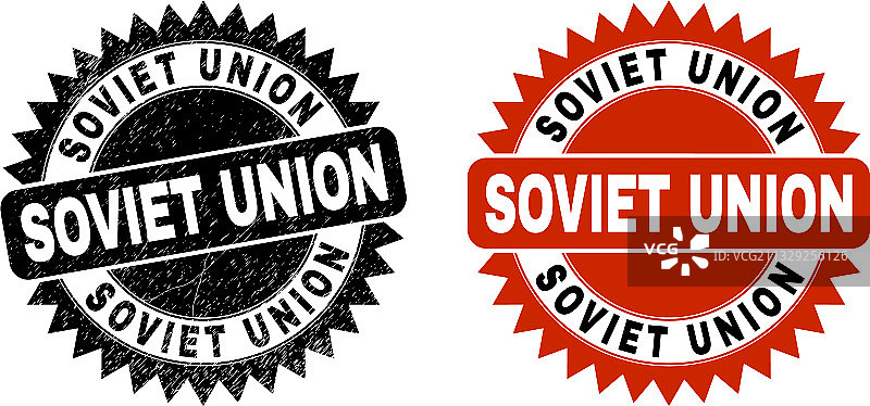 苏联黑色花纹脏污印章图片素材