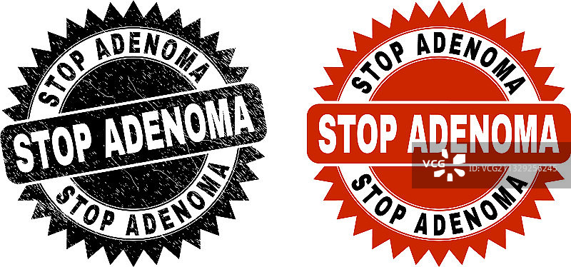 停止腺瘤黑色花环橡胶印章图片素材