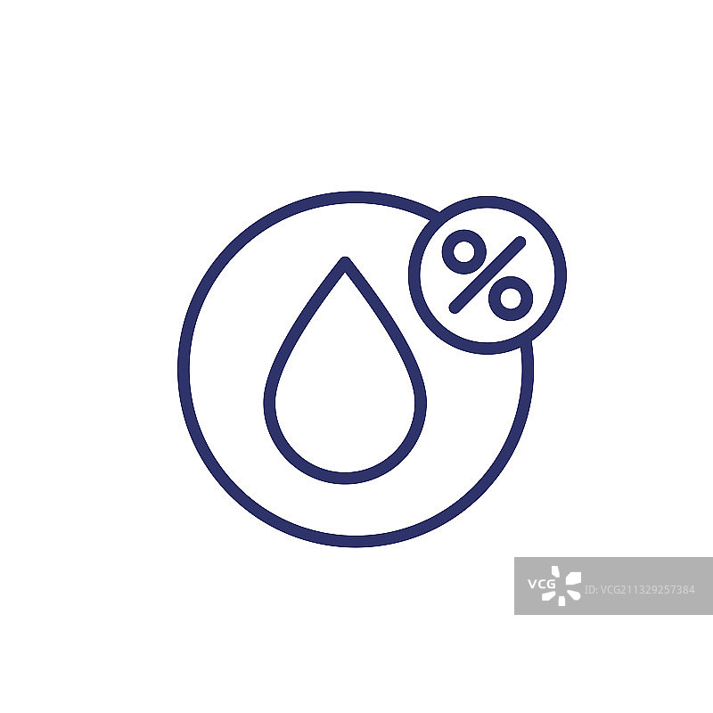 水滴百分比湿度线状图标图片素材