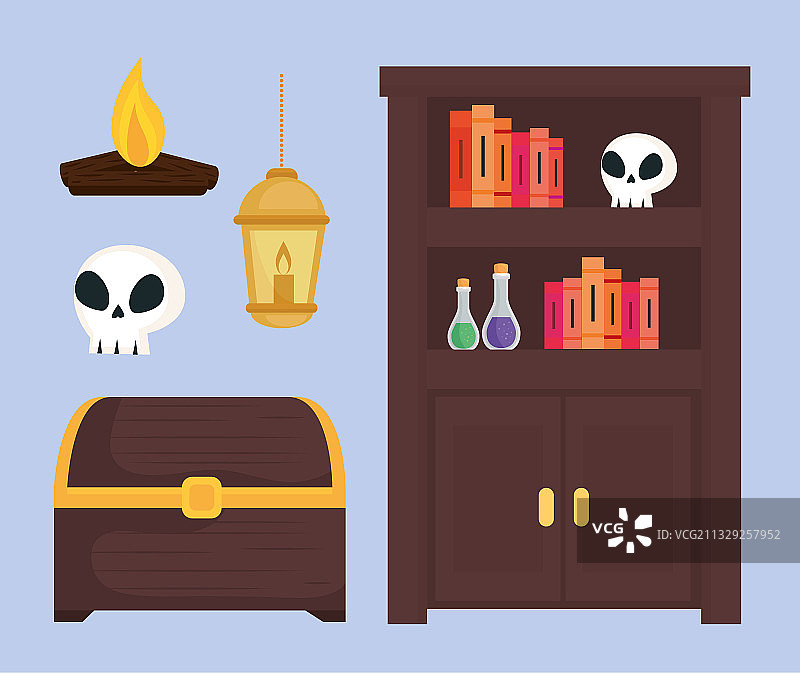 童话魔法师家具图标套装图片素材