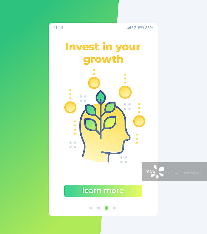 个人成长移动UI设计投资图片素材