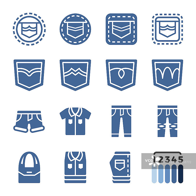 牛仔裤图标集图片素材